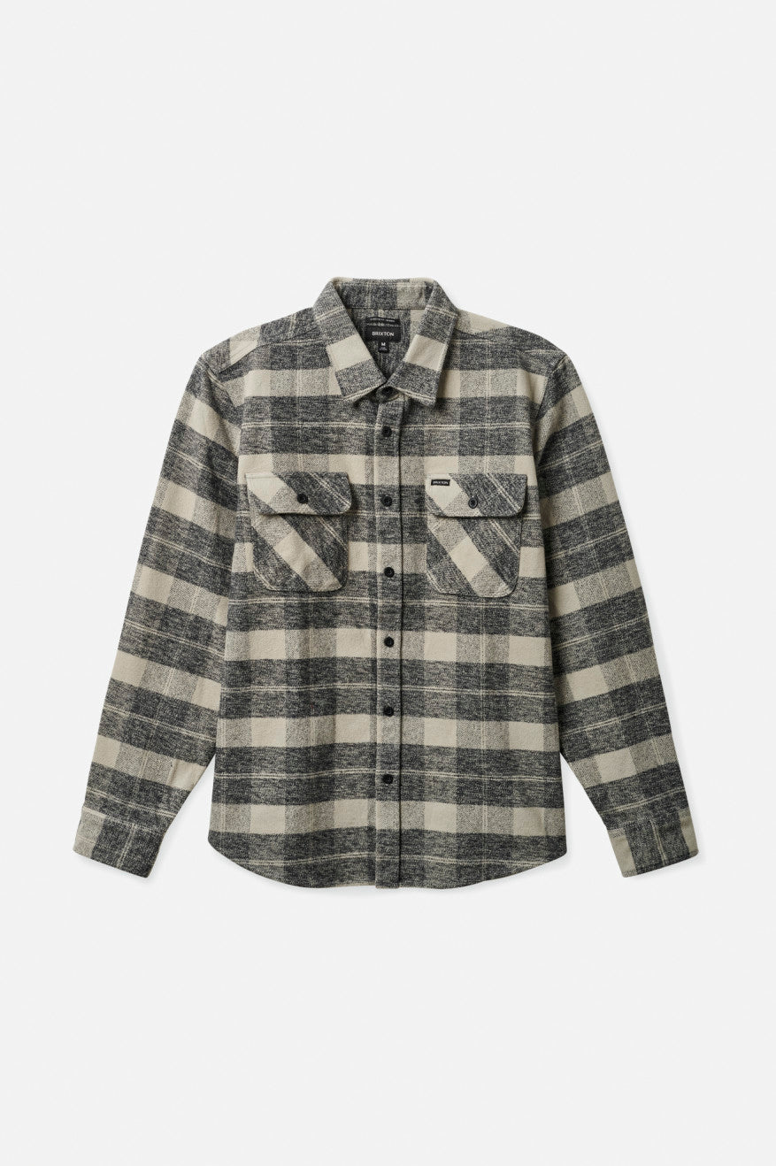 Men's Brixton Bowery Heavy Weight L/S Flannels Black / Grey | 2578139-SB