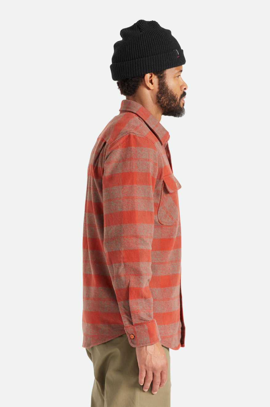 Men's Brixton Bowery Heavy Weight L/S Flannels Red | 3280514-UK