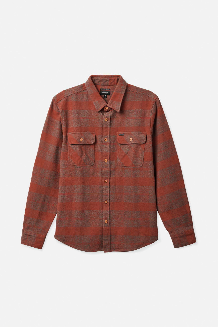 Men's Brixton Bowery Heavy Weight L/S Flannels Red | 3280514-UK