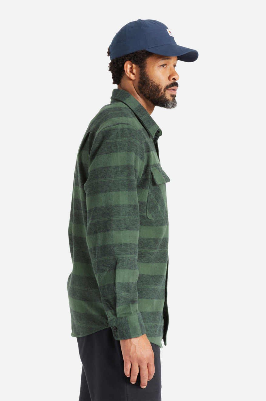 Men's Brixton Bowery Heavy Weight L/S Wovens Green | 0389714-SP