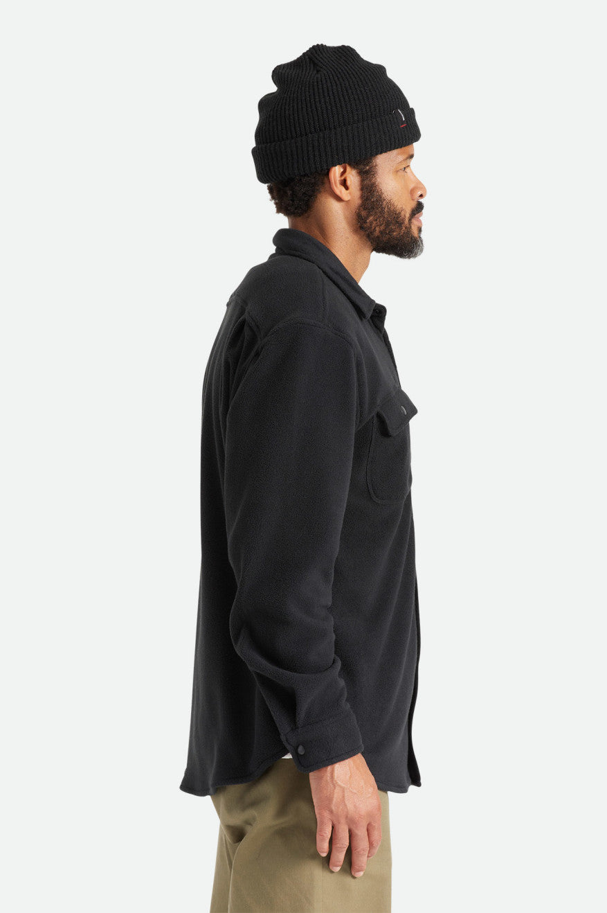 Men's Brixton Bowery L/S Arctic Stretch Fleece Wovens Black | 0427365-QZ