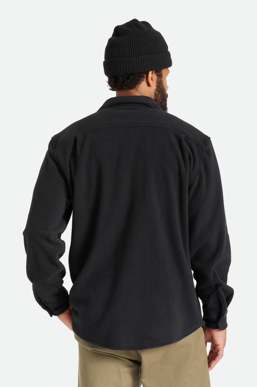 Men's Brixton Bowery L/S Arctic Stretch Fleece Wovens Black | 0427365-QZ