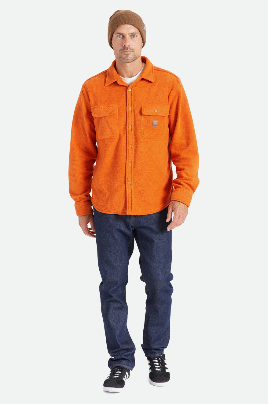 Men's Brixton Bowery L/S Arctic Stretch Fleece Wovens Orange | 1036759-JT