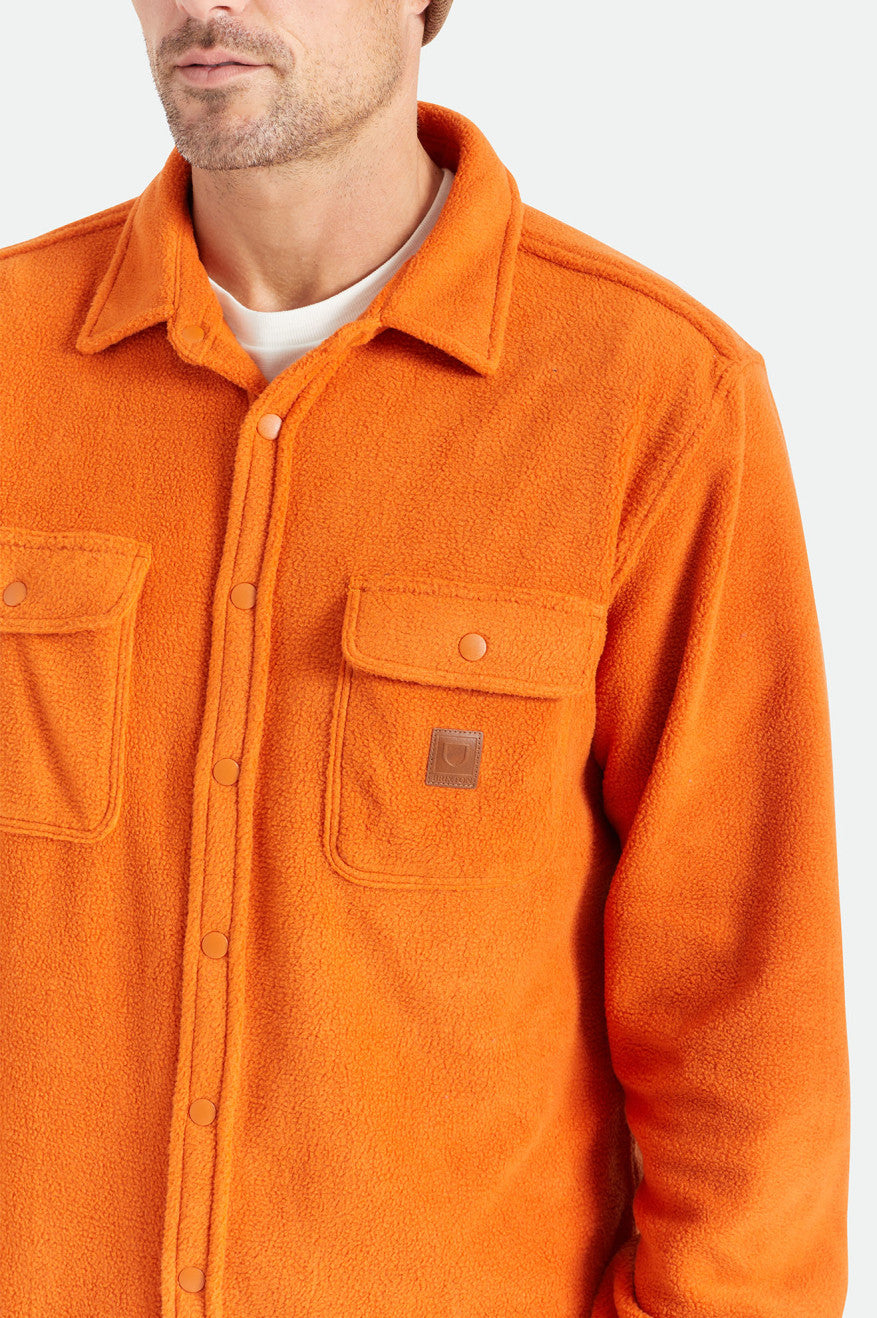 Men's Brixton Bowery L/S Arctic Stretch Fleece Wovens Orange | 1036759-JT