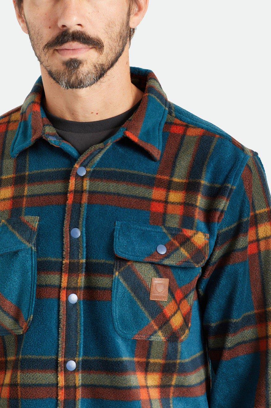 Men's Brixton Bowery L/S Arctic Stretch Fleece Flannels Deep Blue | 7906482-PM