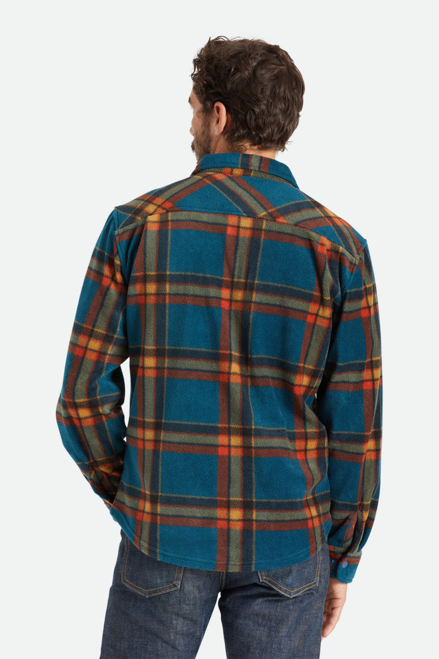 Men's Brixton Bowery L/S Arctic Stretch Fleece Flannels Deep Blue | 7906482-PM