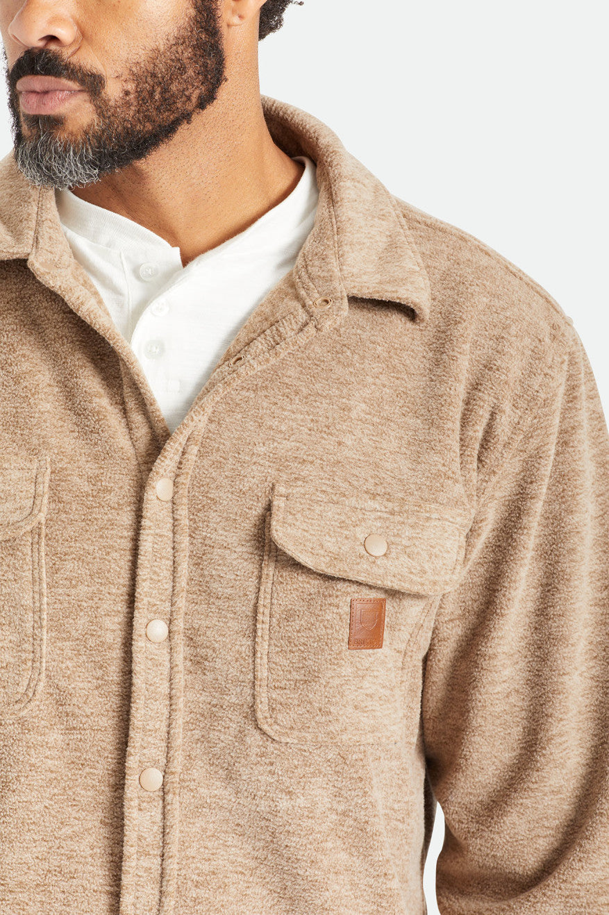 Men's Brixton Bowery L/S Arctic Stretch Fleece Flannels Beige | 8429073-UR