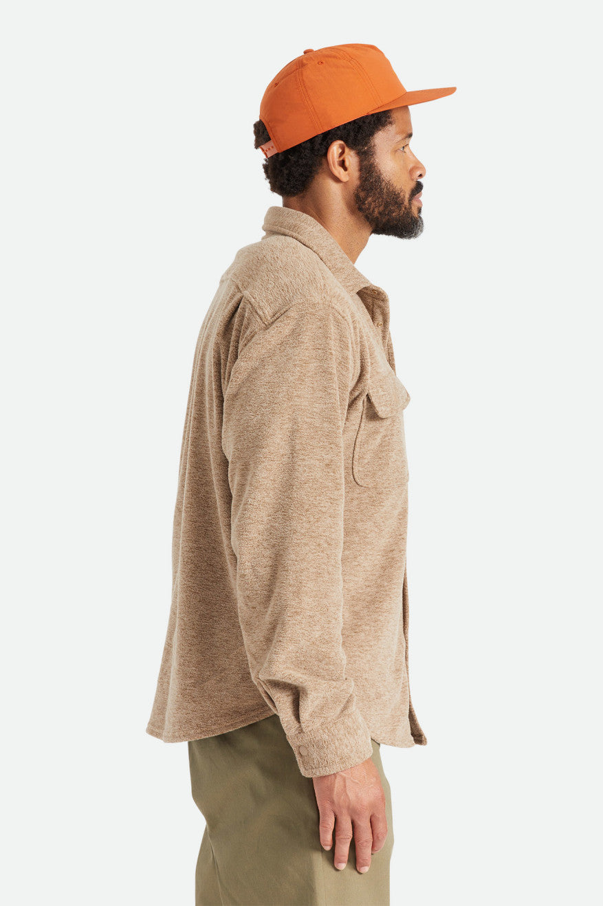 Men's Brixton Bowery L/S Arctic Stretch Fleece Wovens Beige | 8650293-WC