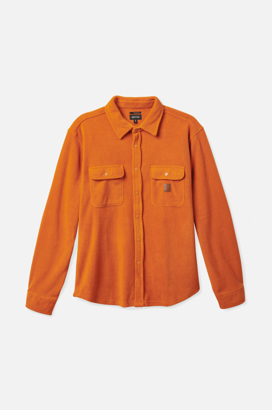 Men's Brixton Bowery L/S Arctic Stretch Fleece Flannels Orange | 9067315-BO