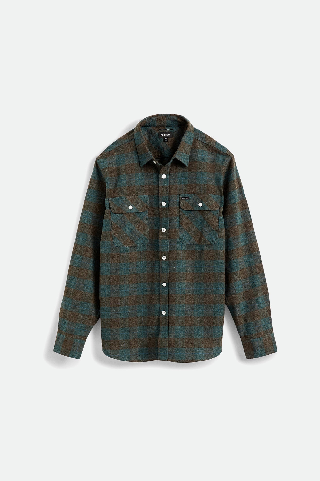 Men's Brixton Bowery L/S Flannels Blue | 1267085-MP