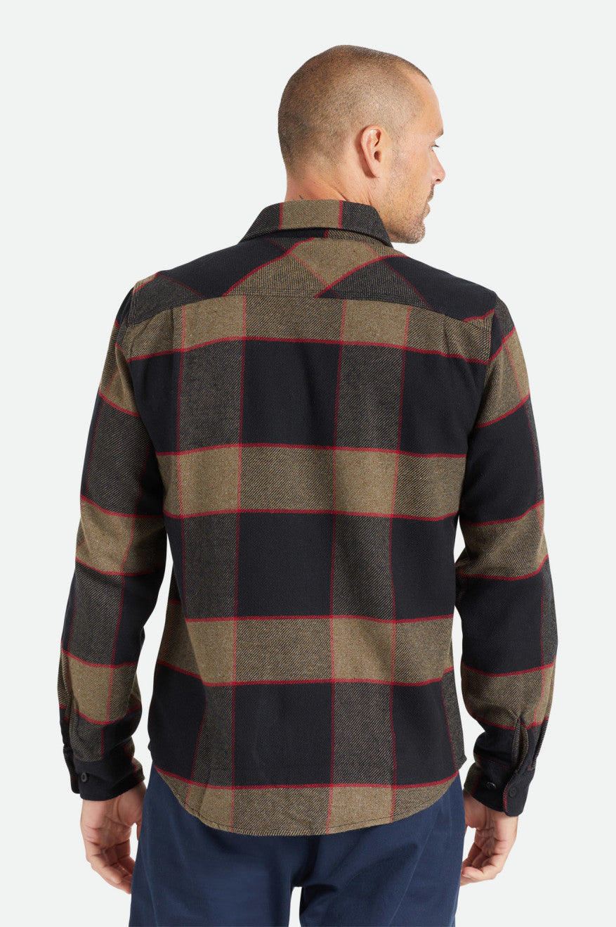 Men's Brixton Bowery L/S Flannels Grey | 6239015-RD