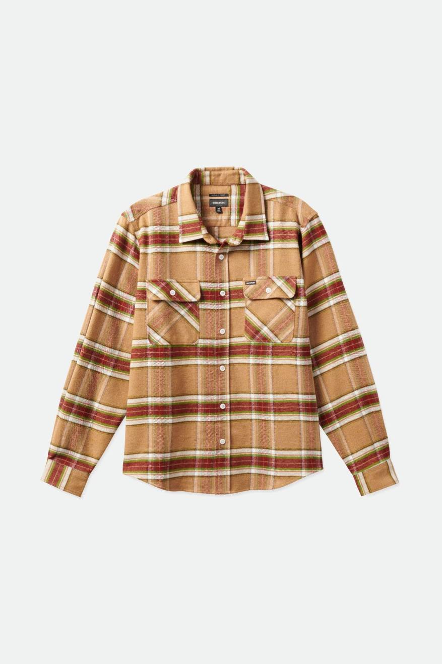 Men's Brixton Bowery L/S Flannels Light Brown | 5713809-TA