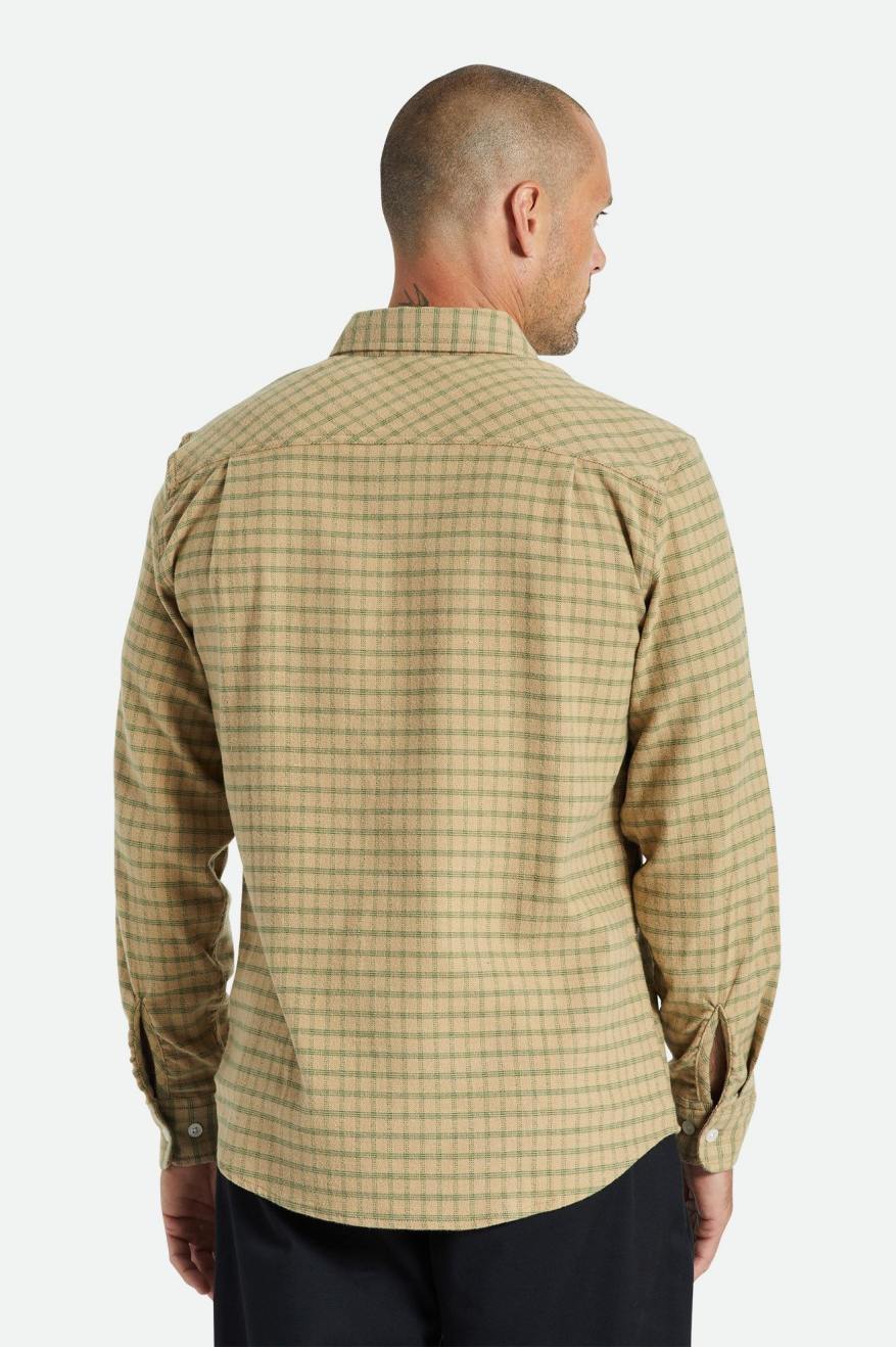 Men's Brixton Bowery Stretch L/S Utility Flannels Beige / Olive | 6582740-DG