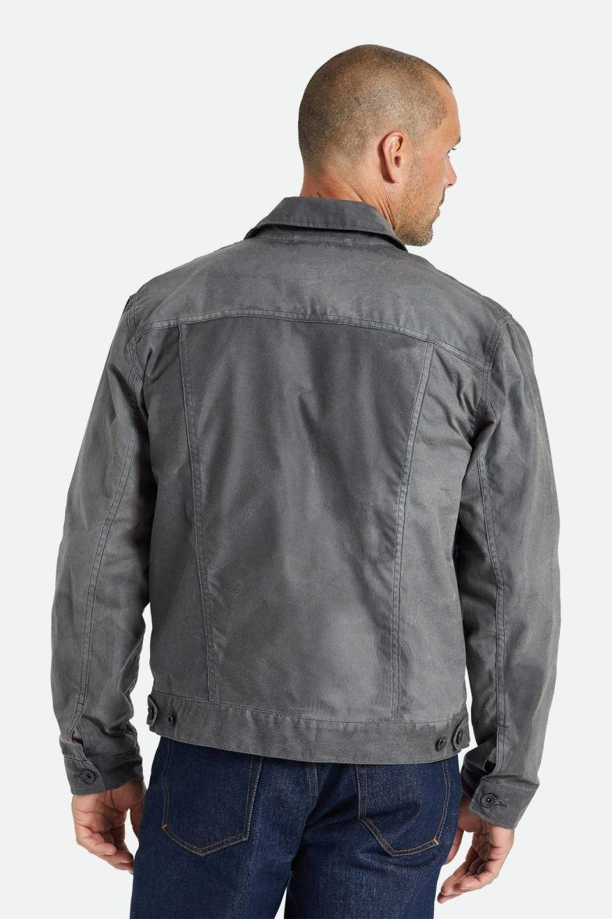 Men's Brixton Cable Reserve Waxed Canvas Trucker Jackets Grey | 1893054-FO