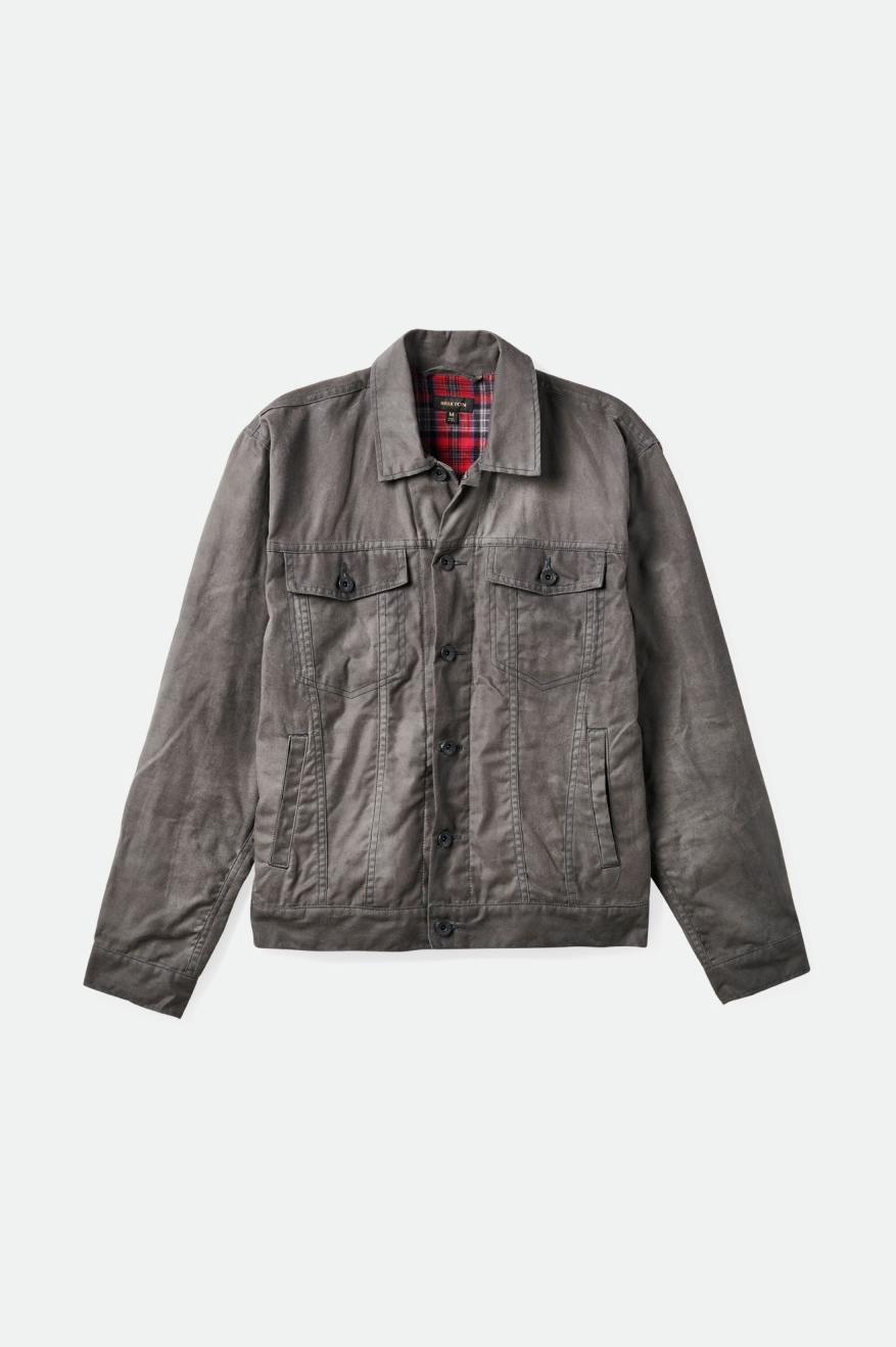 Men's Brixton Cable Reserve Waxed Canvas Trucker Jackets Grey | 1893054-FO