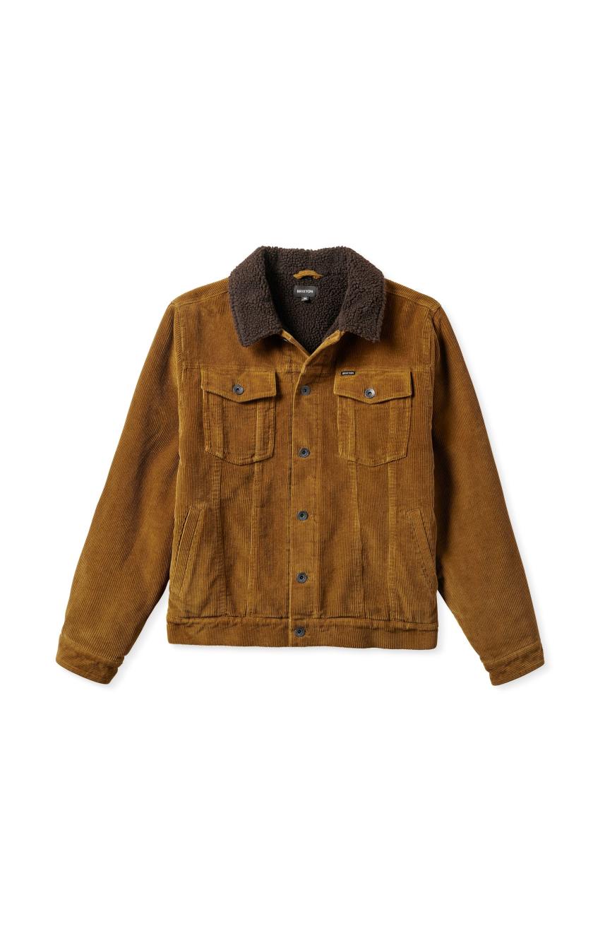 Men's Brixton Cable Sherpa Lined Trucker Jackets Brown | 8163479-BK