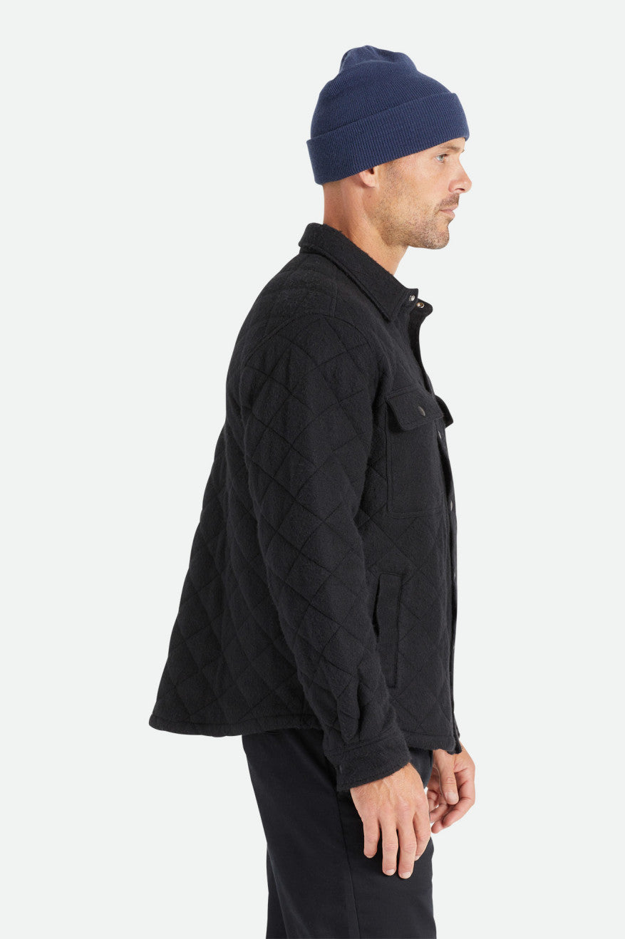 Men's Brixton Cass Quilted Fleece Jackets Black | 4926085-KD