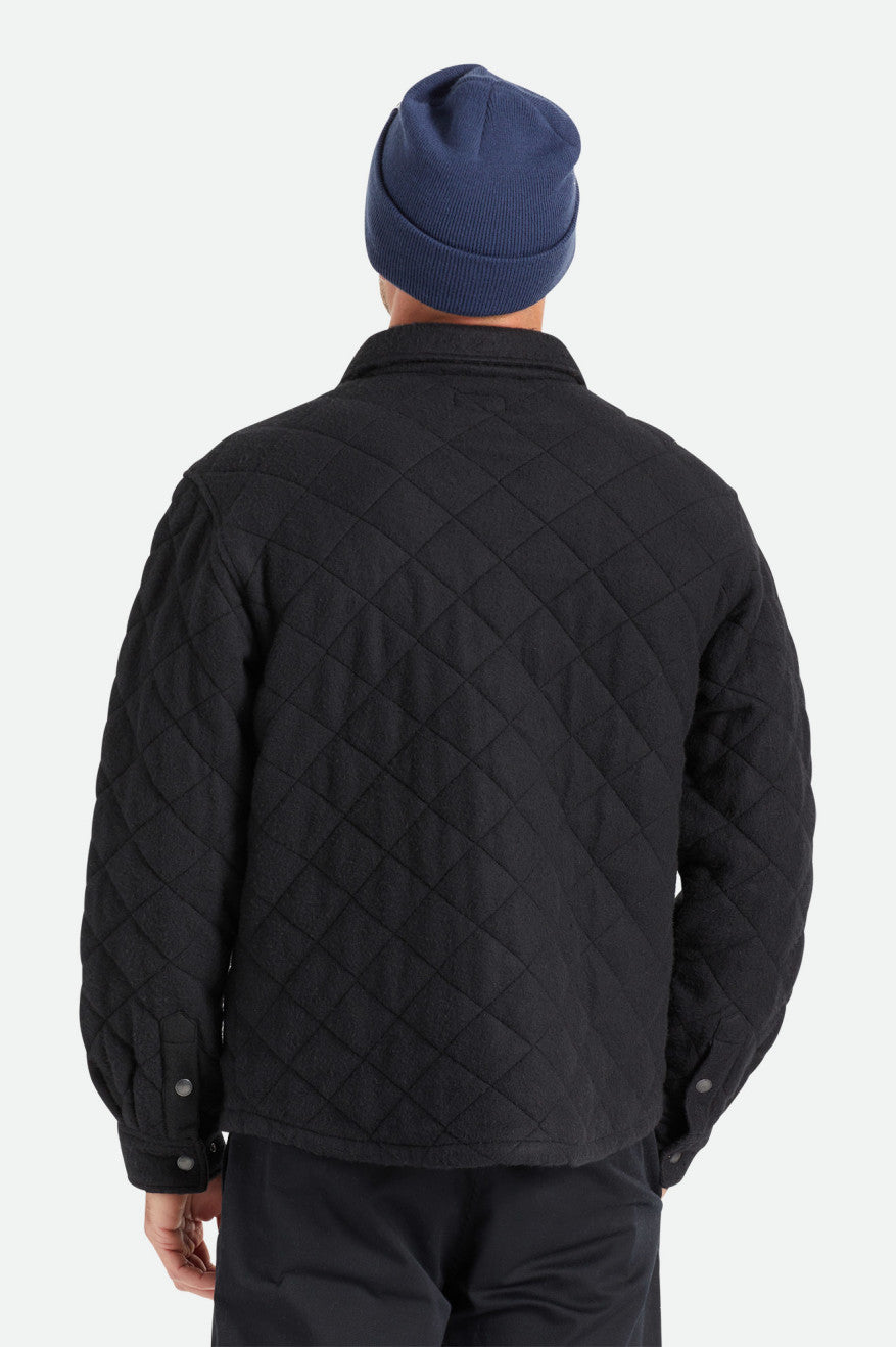 Men's Brixton Cass Quilted Fleece Jackets Black | 4926085-KD