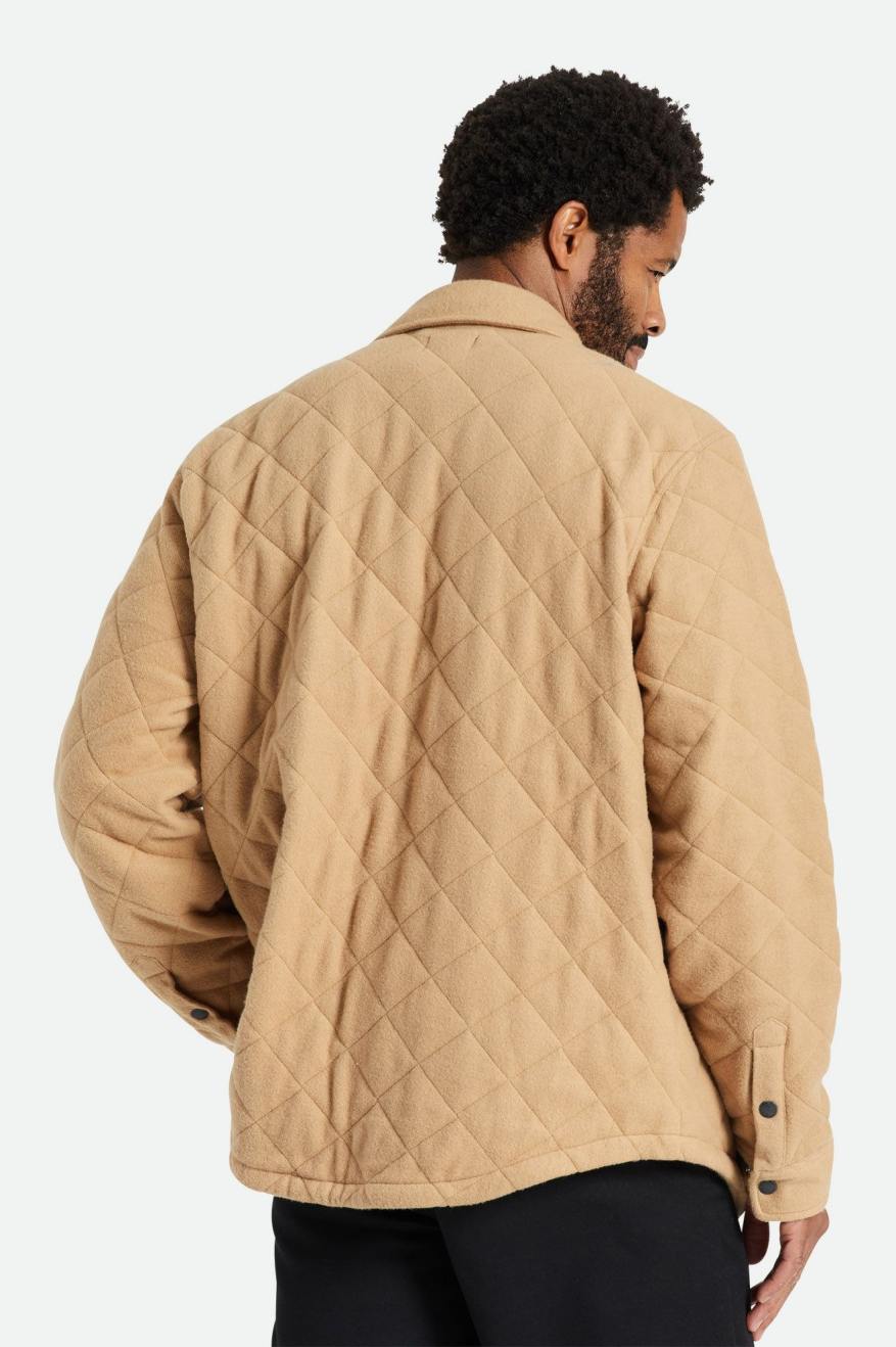 Men's Brixton Cass Quilted Fleece Jackets Beige | 8752943-FN