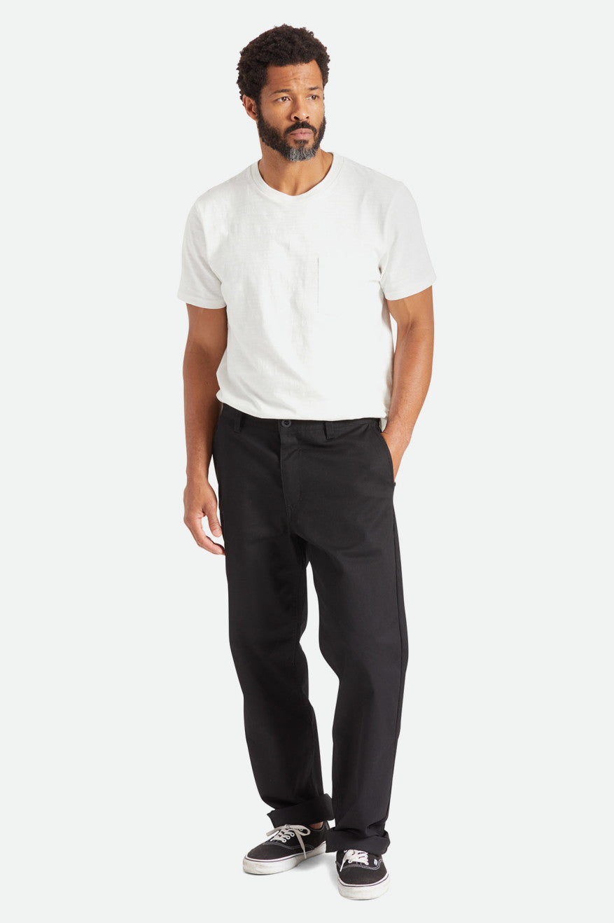 Men's Brixton Choice Chino Relaxed Pants Black | 0741582-UP