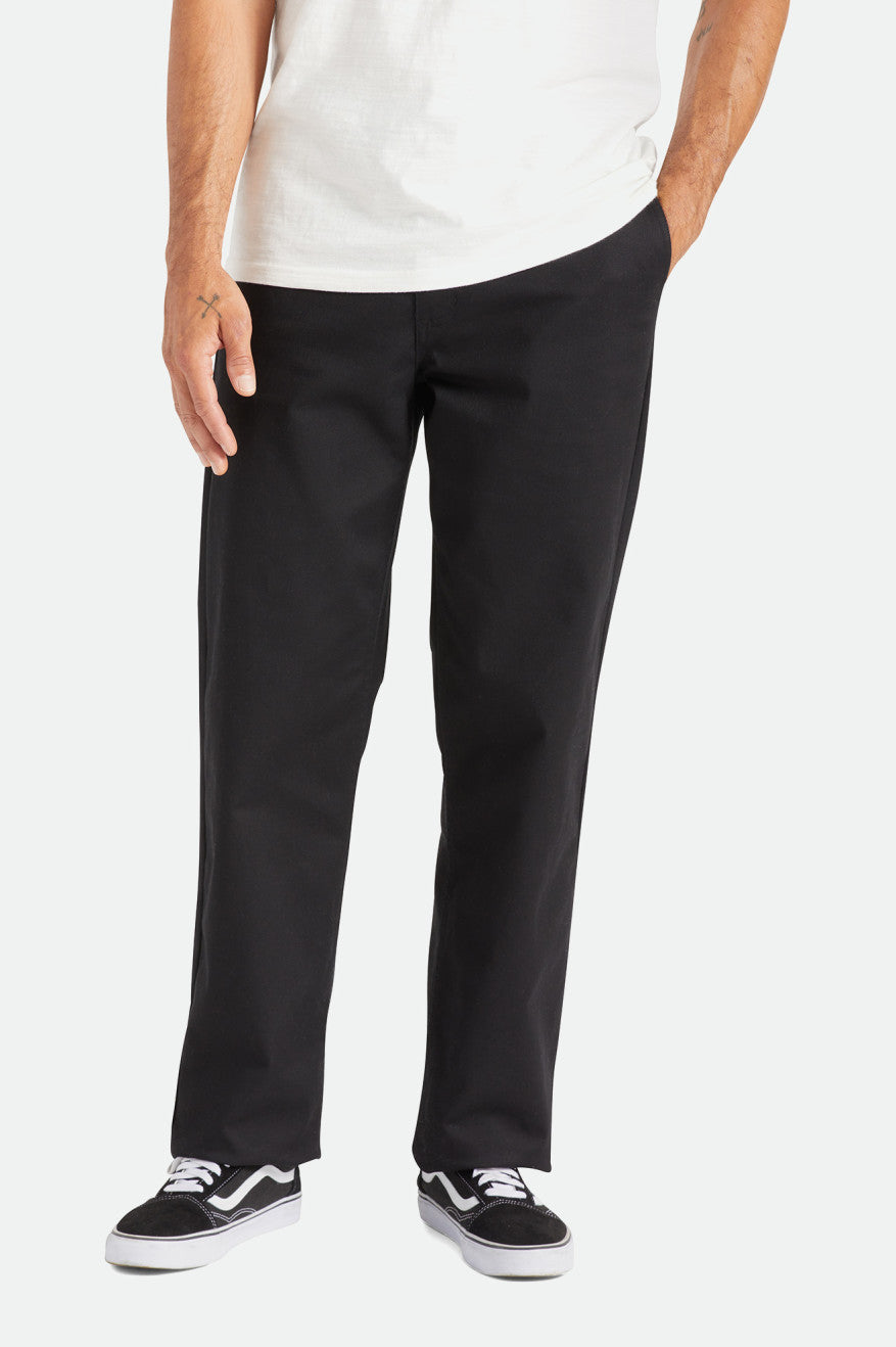 Men's Brixton Choice Chino Relaxed Pants Black | 0741582-UP