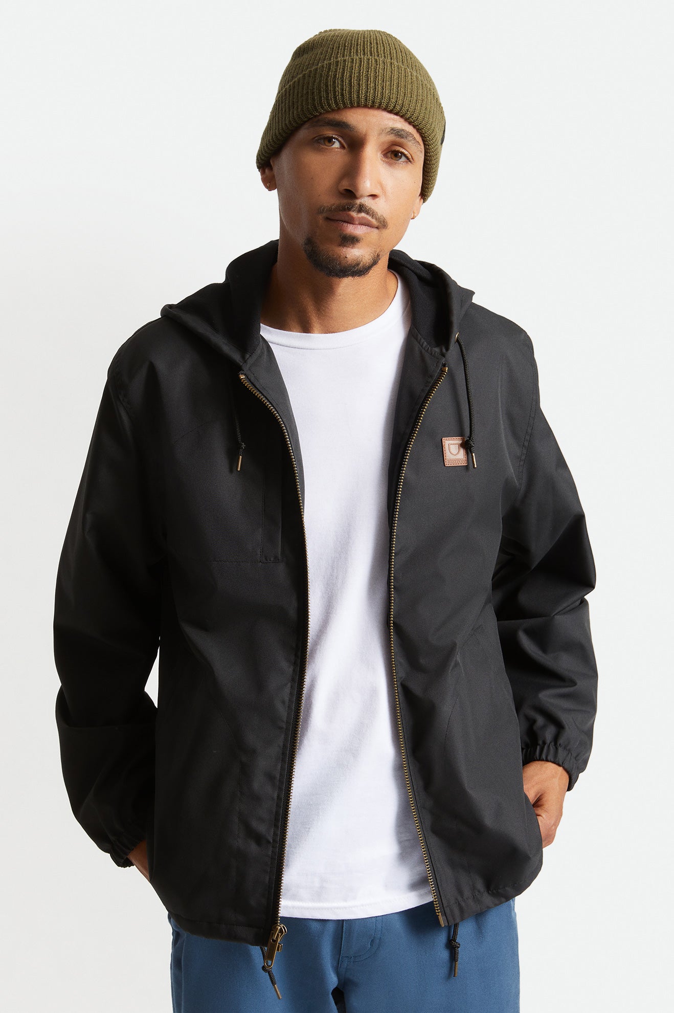 Men's Brixton Claxton Beta Zip Jackets Black | 5867310-YN