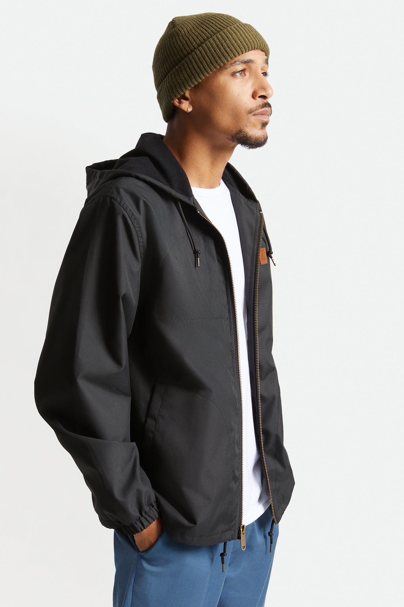 Men's Brixton Claxton Beta Zip Jackets Black | 5867310-YN