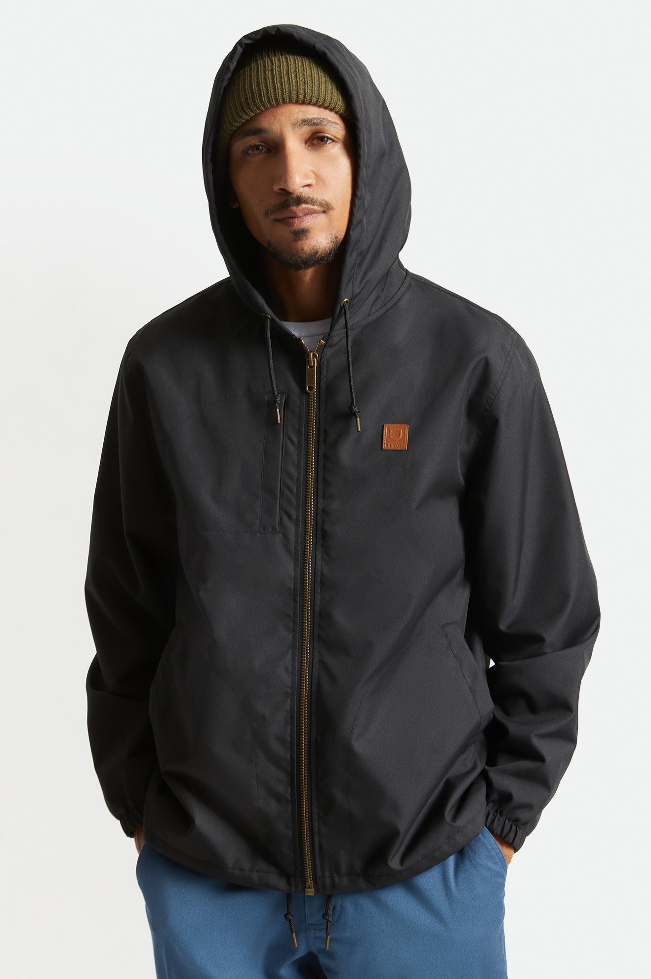 Men's Brixton Claxton Beta Zip Jackets Black | 5867310-YN