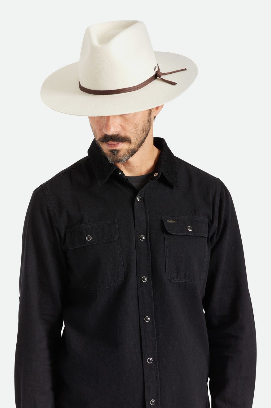 Men's Brixton Cohen Cowboy Hats White | 5126470-BY