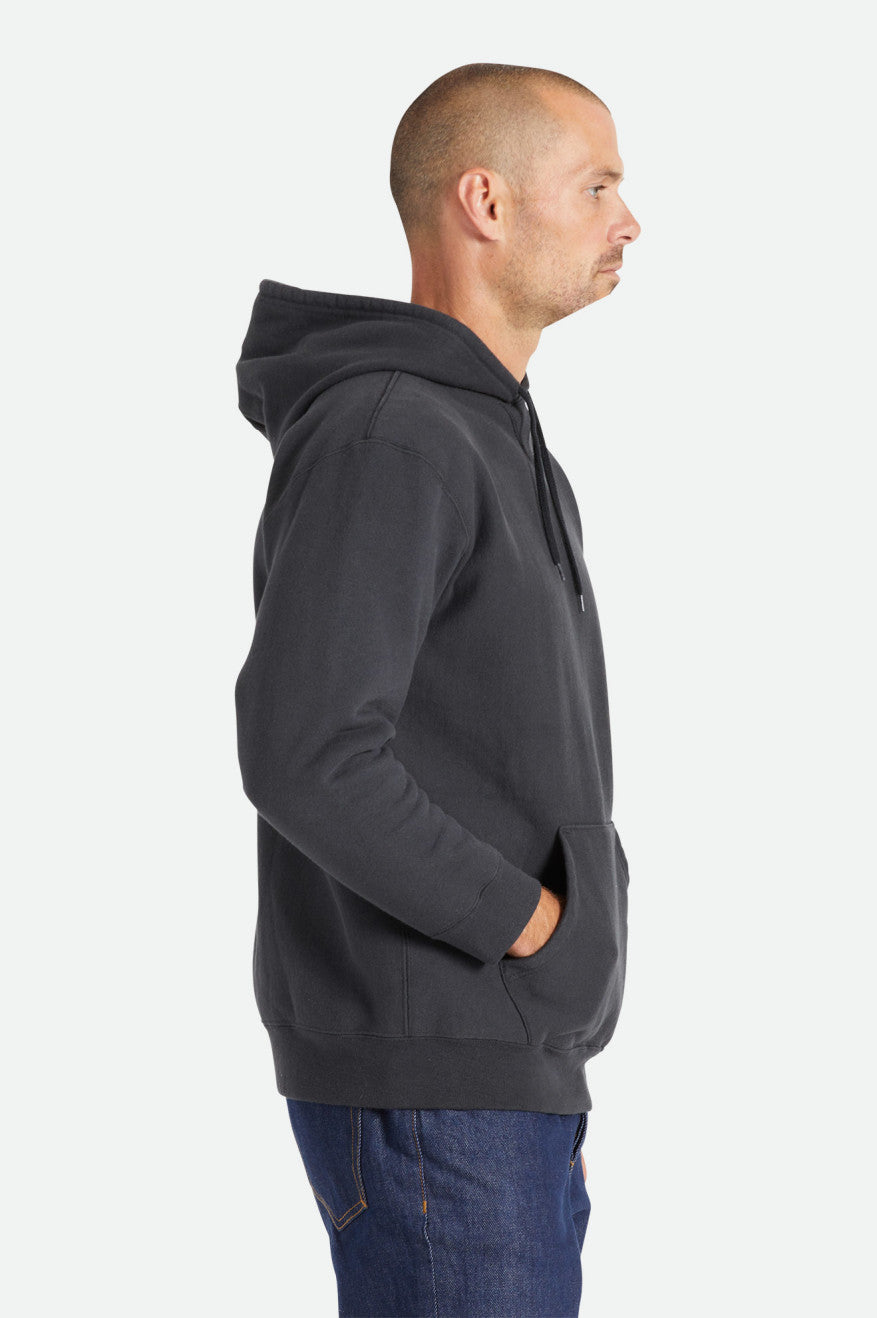 Men's Brixton Cooper Reserve Raglan Hoodie Black | 1682537-QC