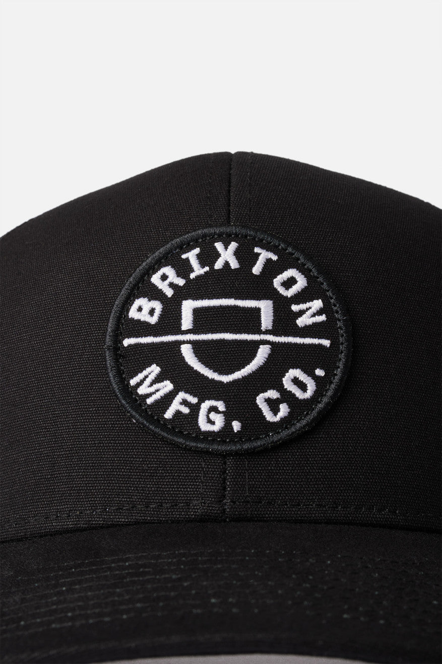 Men's Brixton Crest NetPlus MP Trucker Hat Caps Black | 7506239-ET