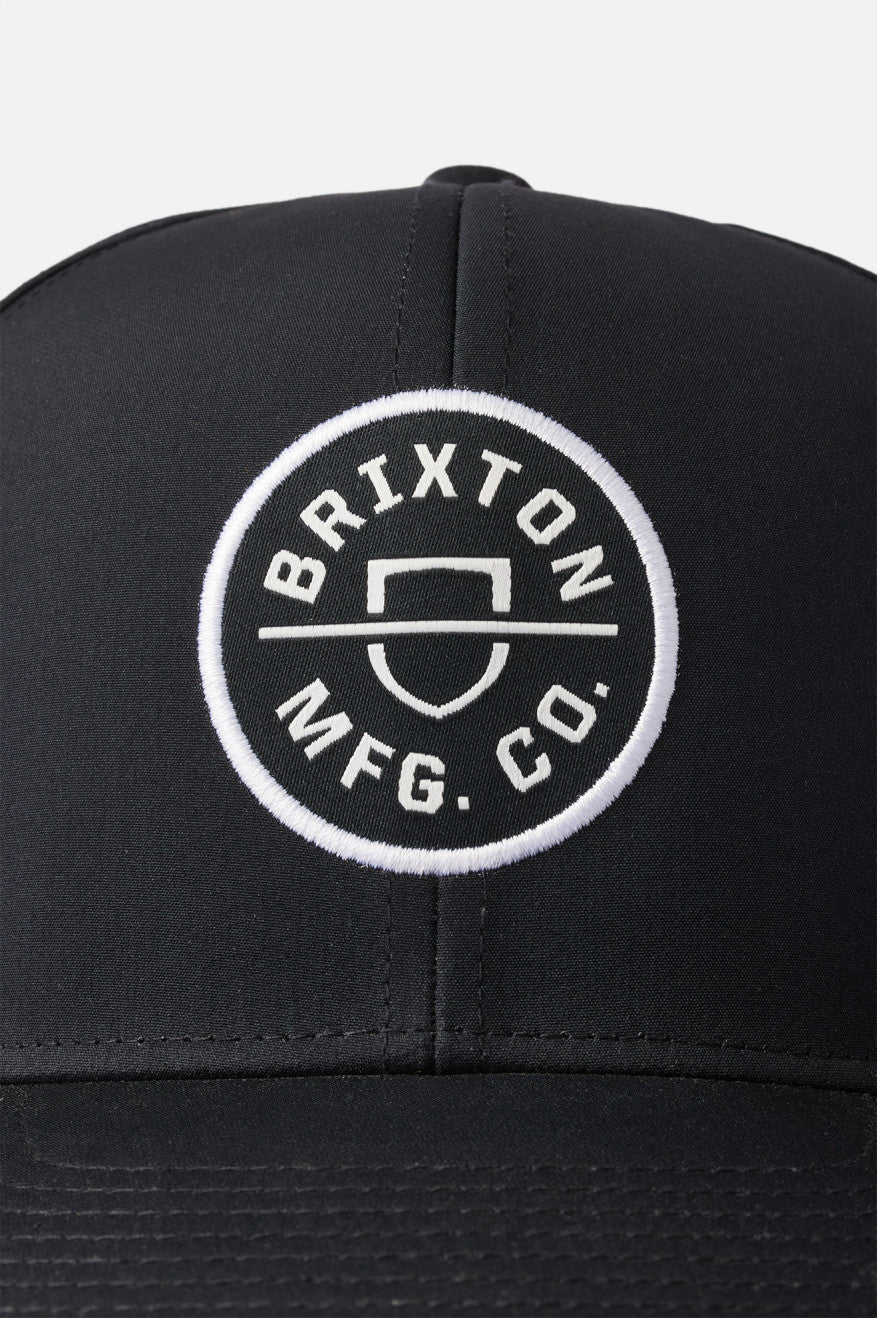 Men's Brixton Crest Netplus MP Caps Black | 3219845-JR