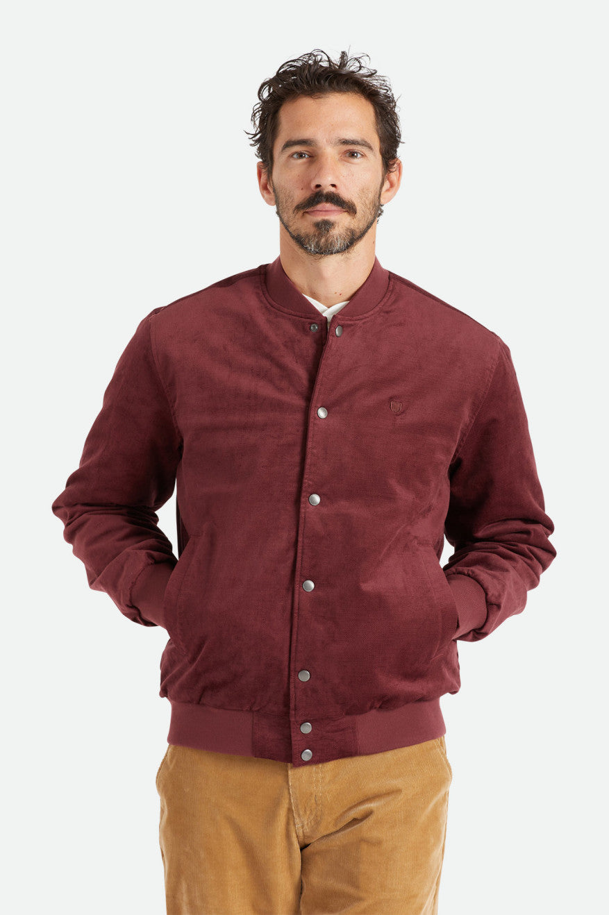 Men's Brixton Dillinger Bomber Jackets Red | 3928704-UN