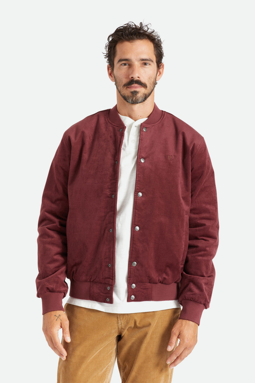 Men\'s Brixton Dillinger Bomber Jackets Red | 3928704-UN