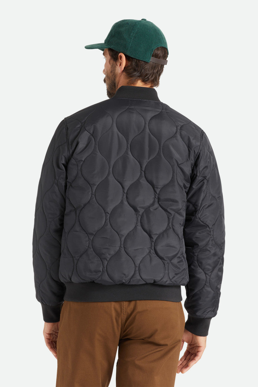 Men's Brixton Dillinger Quilted Bomber Jackets Black | 7503842-OD