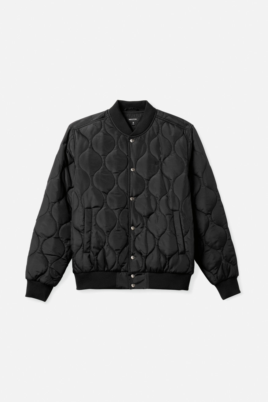 Men's Brixton Dillinger Quilted Bomber Jackets Black | 7503842-OD