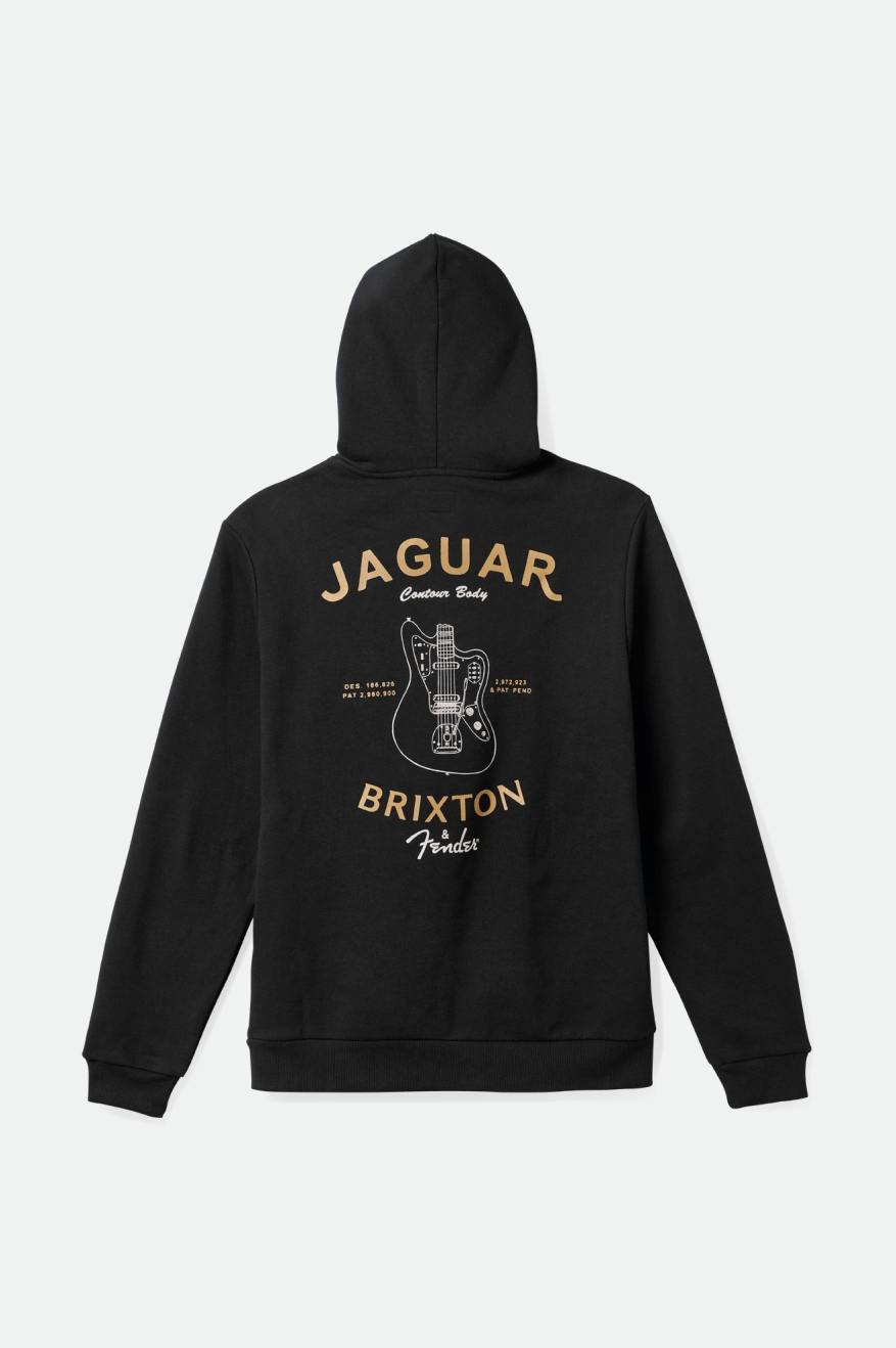 Men's Brixton Fender Jaguar Claws Hoodie Black | 2397504-AN