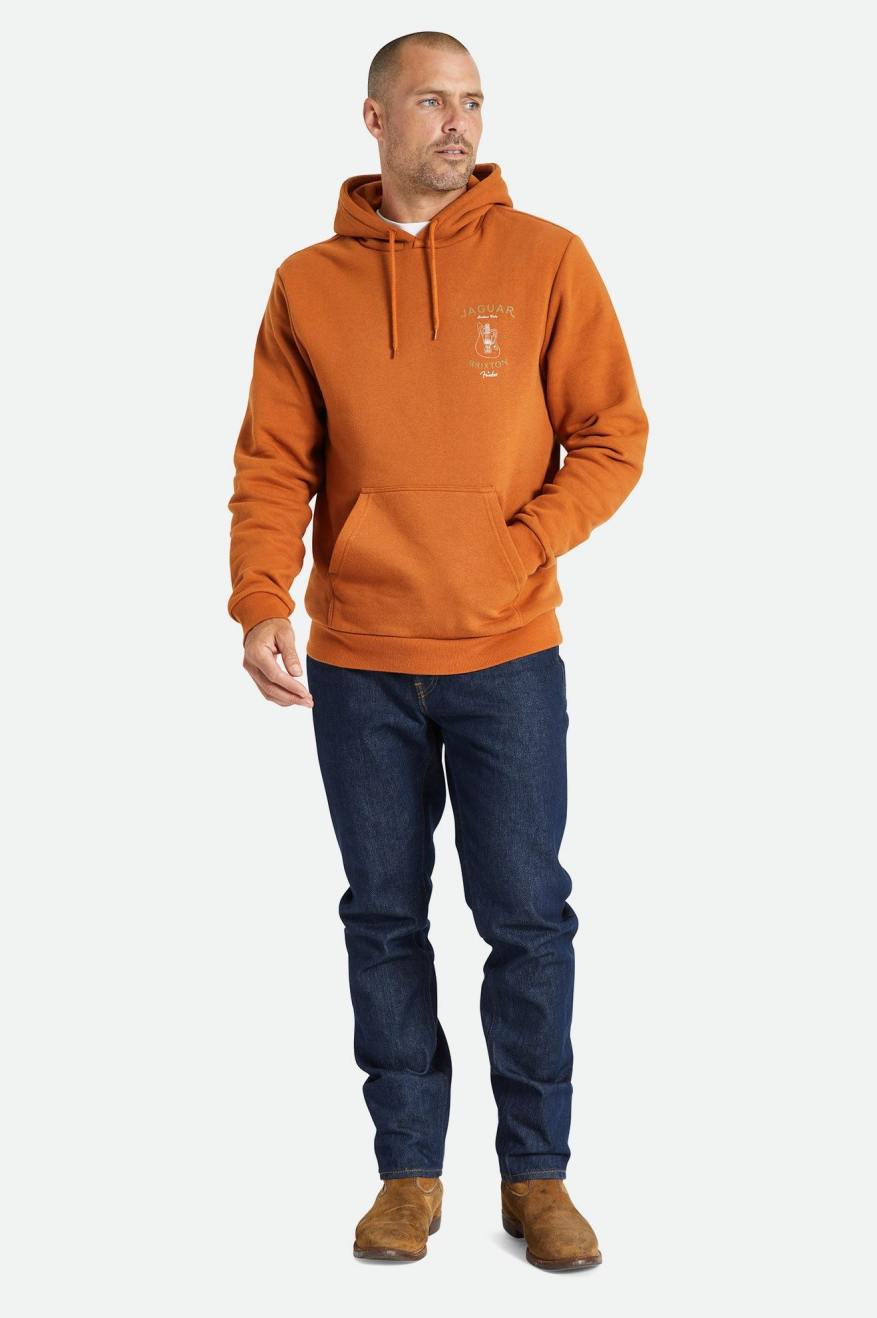 Men's Brixton Fender Jaguar Claws Hoodie Orange | 7249560-MB