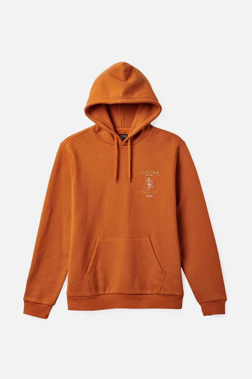 Men's Brixton Fender Jaguar Claws Hoodie Orange | 7249560-MB