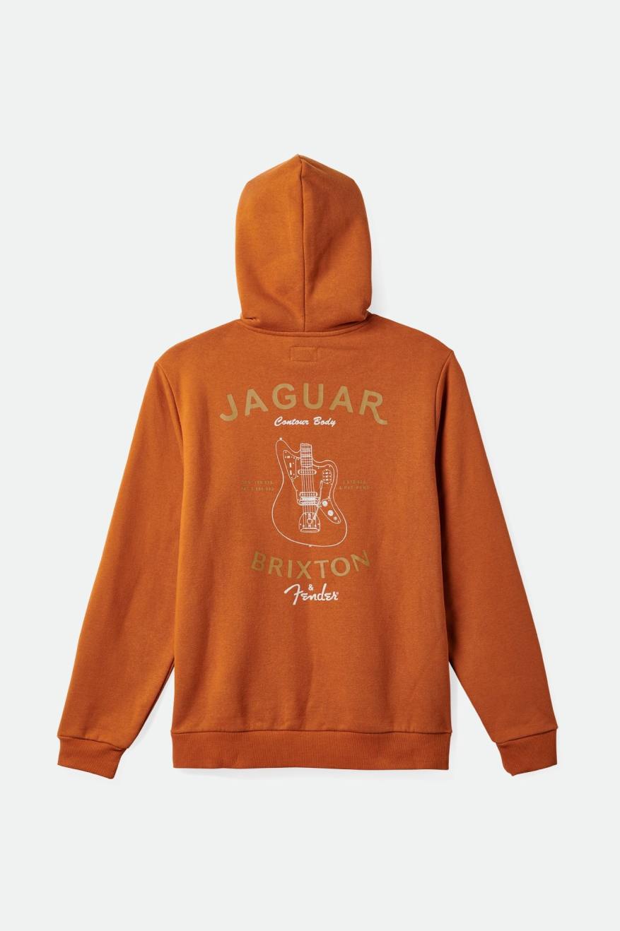 Men's Brixton Fender Jaguar Claws Hoodie Orange | 7249560-MB