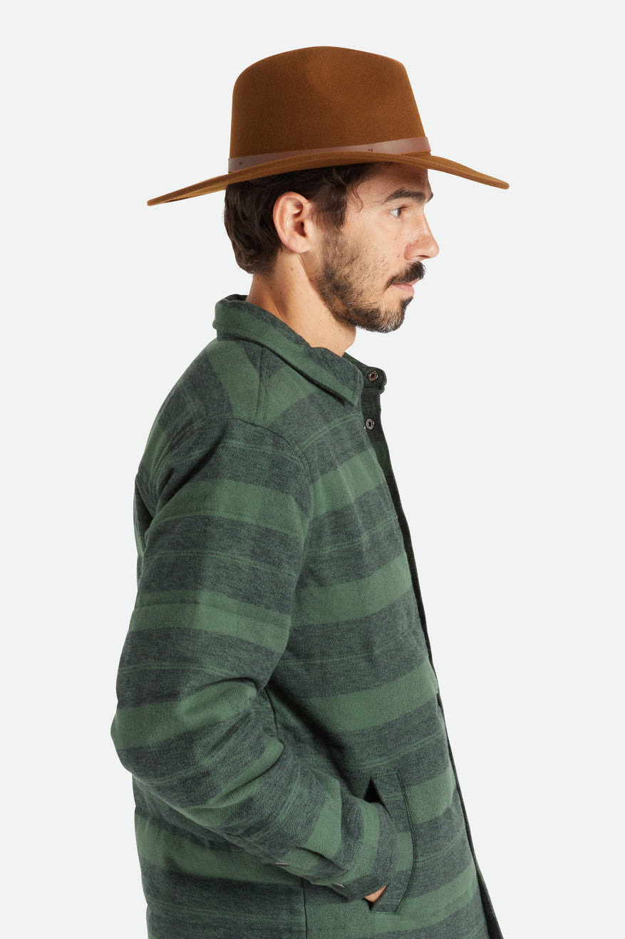 Men's Brixton Field Proper Hats Coffee | 3642578-AB