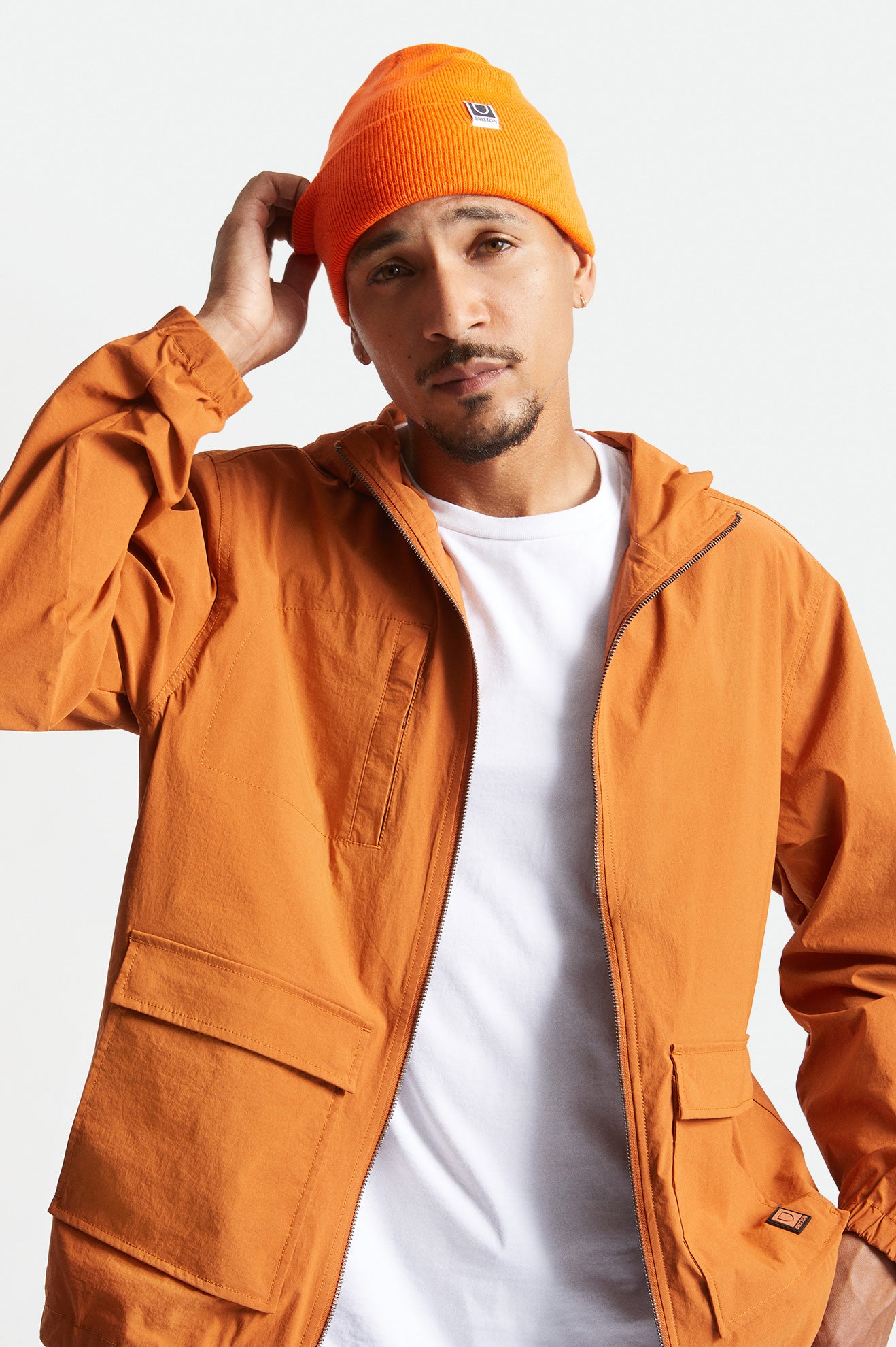 Men's Brixton Harbor Beta Watch Cap Beanie Orange | 1982645-VA