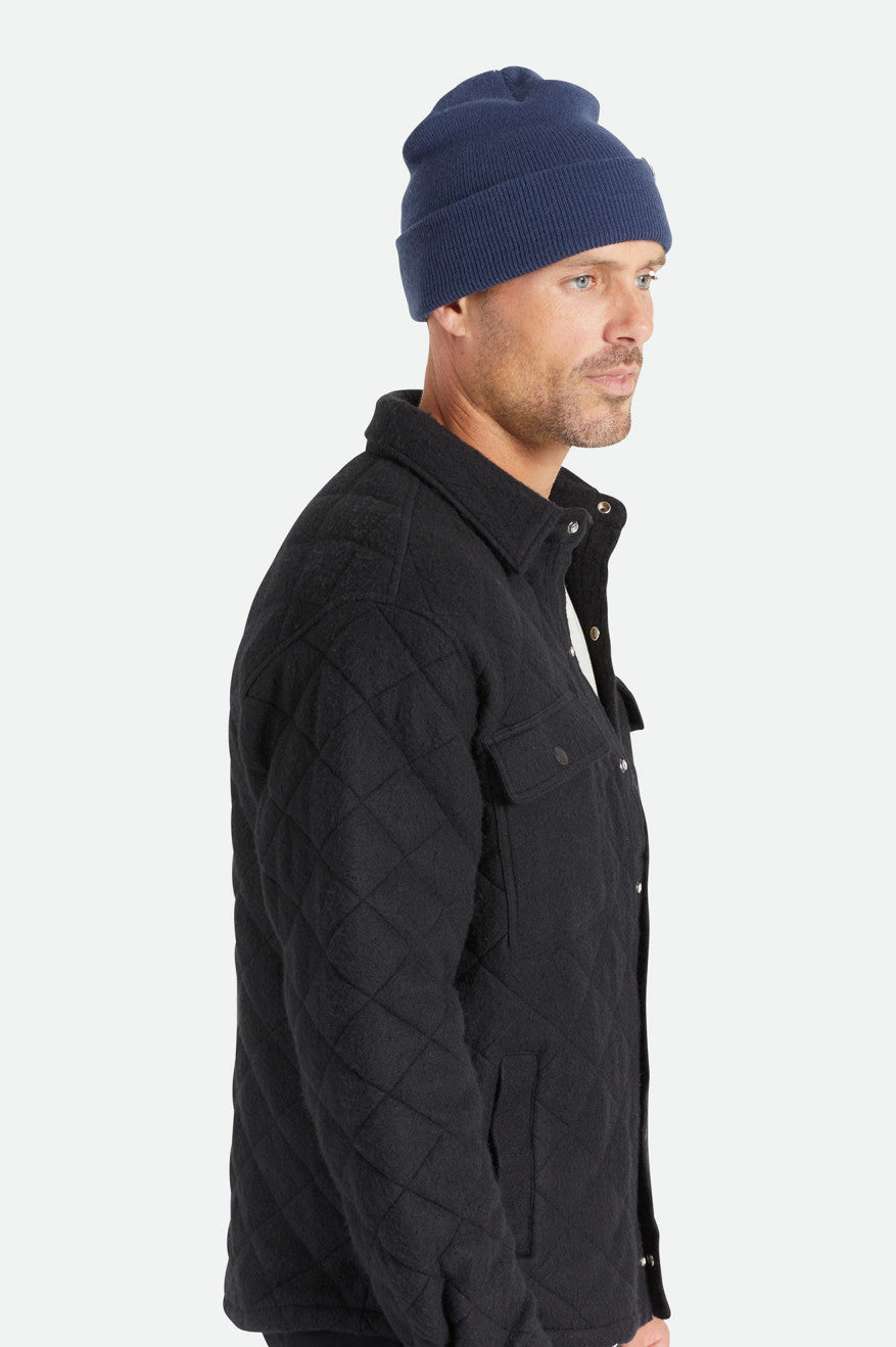 Men's Brixton Harbor Beta Watch Cap Beanie Navy | 4038976-NG