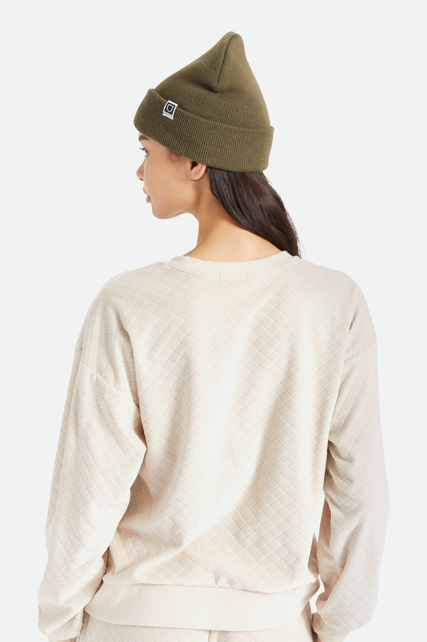 Men's Brixton Harbor Beta Watch Cap Beanie Olive | 6480293-VK