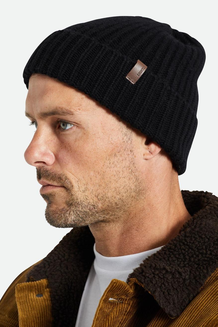 Men's Brixton Heist Reserve Cashmere Beanie Black | 4201796-IY