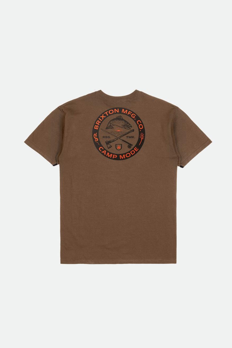 Men's Brixton Highlands S/S Standard Tops Brown | 3507296-TH