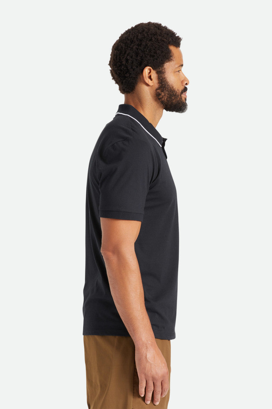 Men's Brixton Proper S/S Polo Knitwear Black | 3045127-JQ