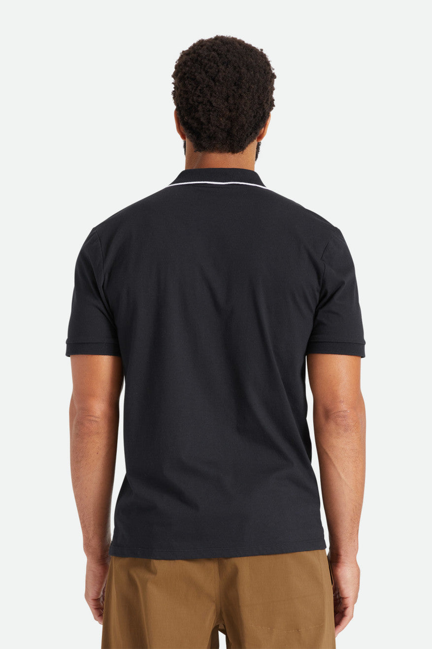 Men's Brixton Proper S/S Polo Knitwear Black | 3045127-JQ