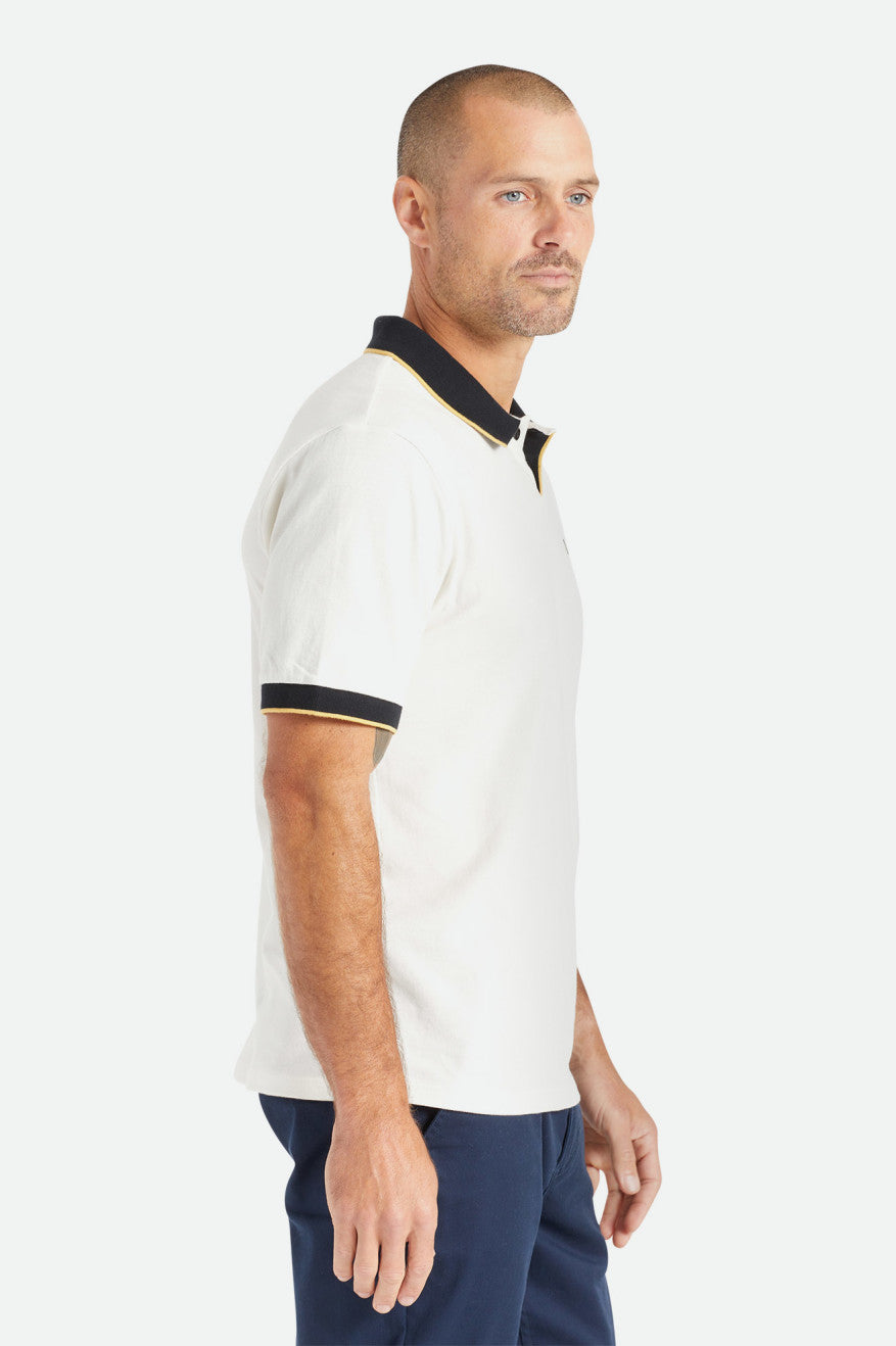 Men's Brixton Proper S/S Polo Knitwear White / Black | 2973056-GC