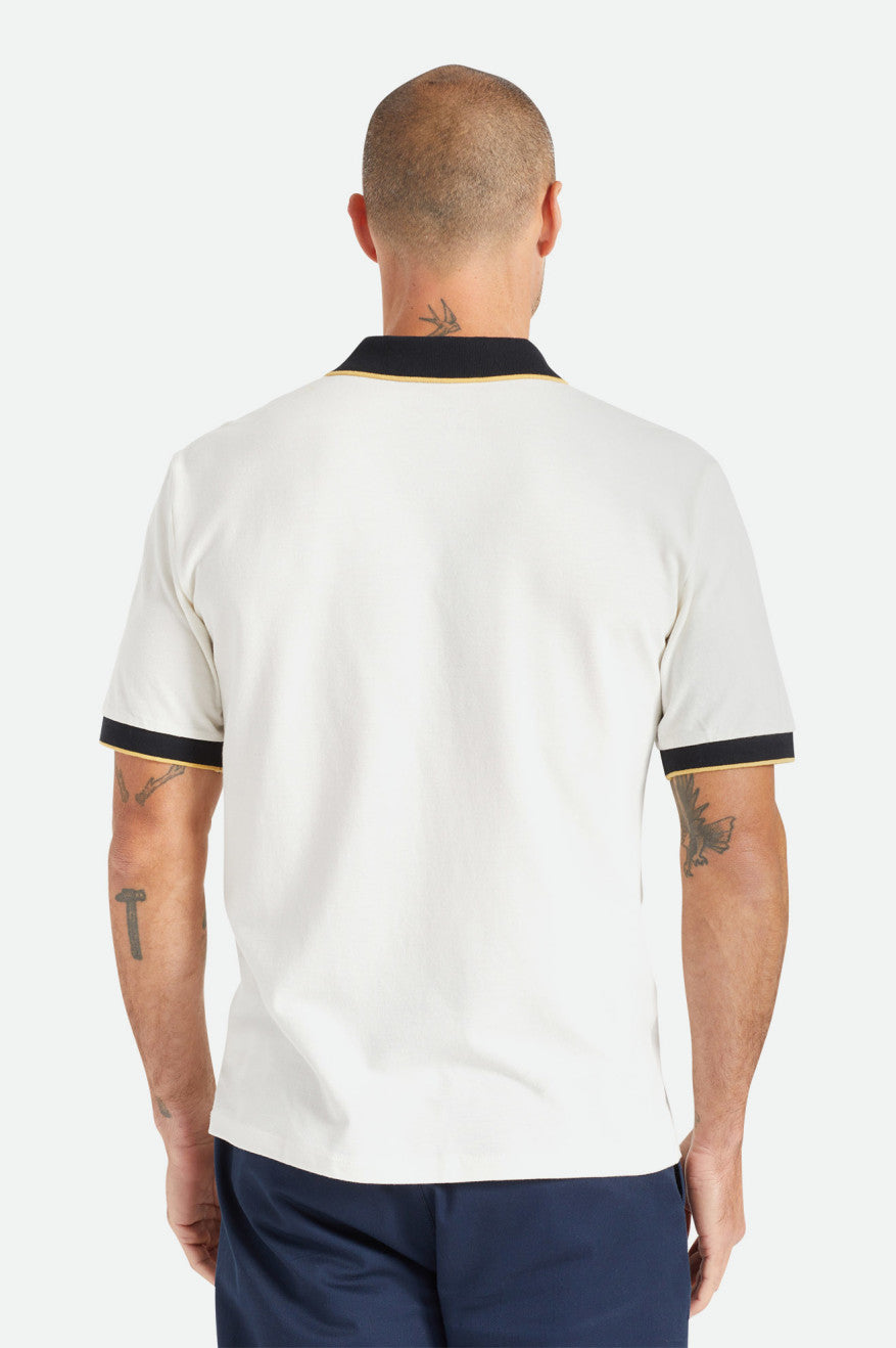 Men's Brixton Proper S/S Polo Knitwear White / Black | 2973056-GC